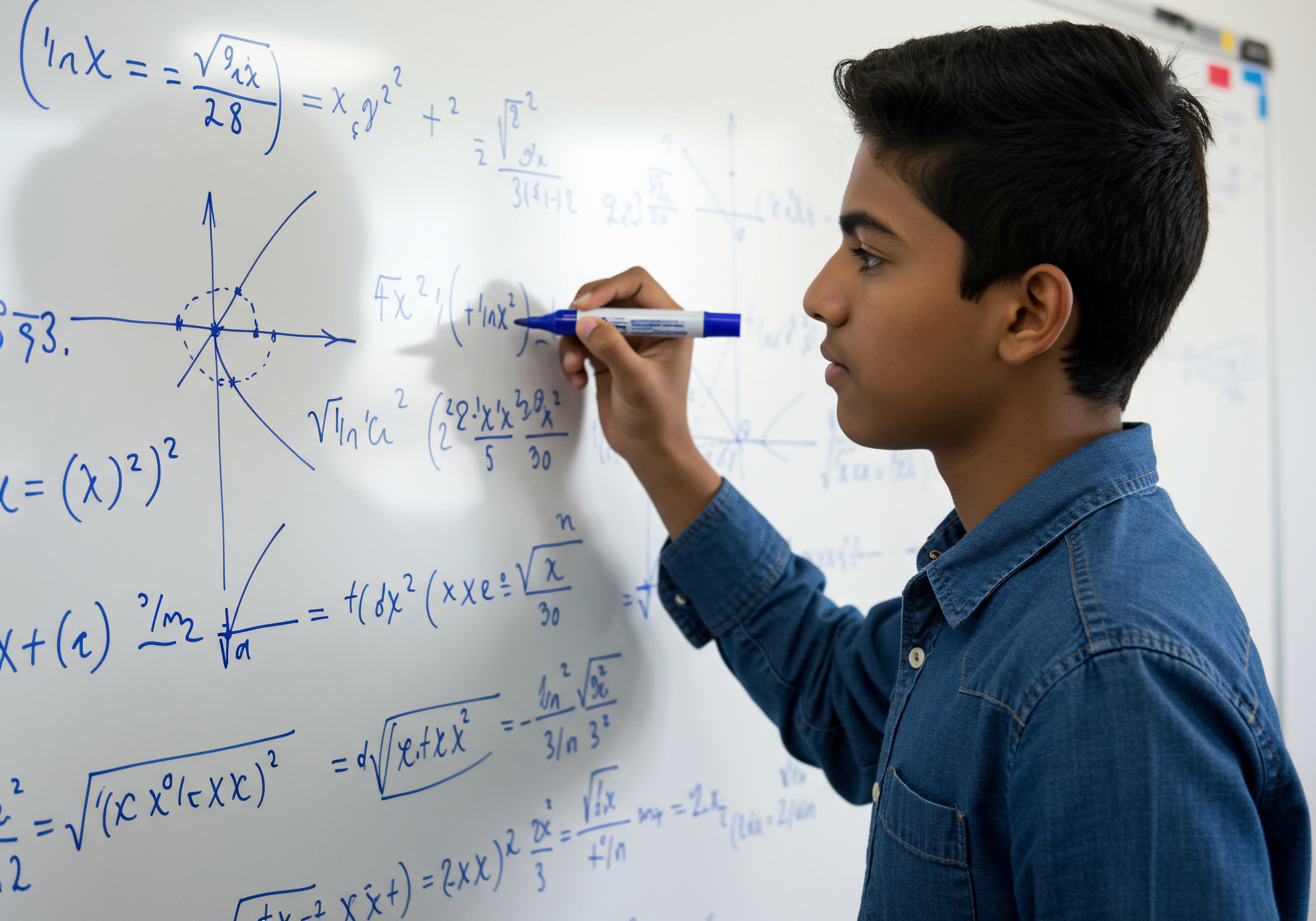 Student working on mathematics 